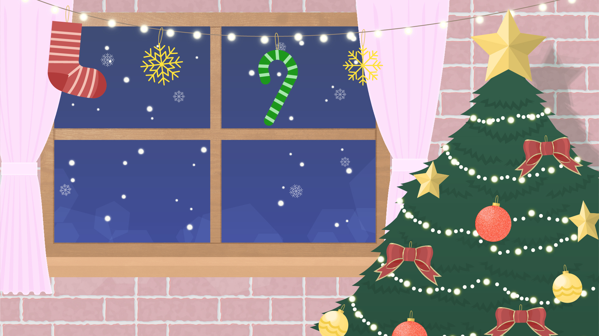 クリスマスのお部屋背景（全6色）